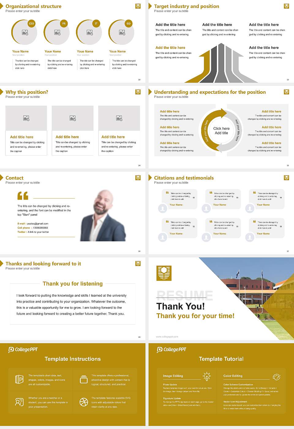 Curtin University Resume PPT Template16:9 ratio PPT effect preview image4
