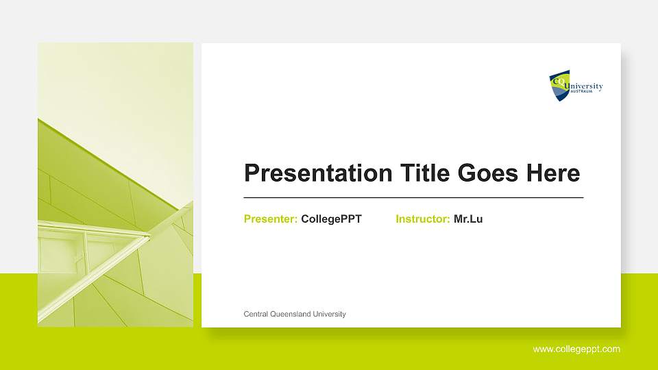 Central Queensland University General Purpose PPT Template16:9 ratio PPT effect preview image