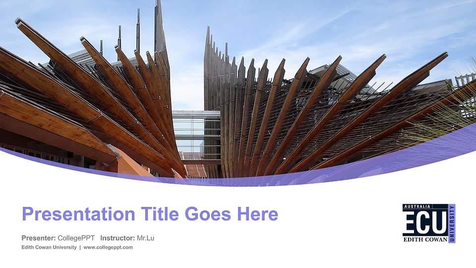 Edith Cowan University Course/Courseware Creation PPT Template16:9 ratio PPT effect preview image