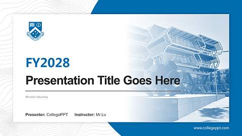 Monash University Academic Presentation/Research Findings Report PPT Template