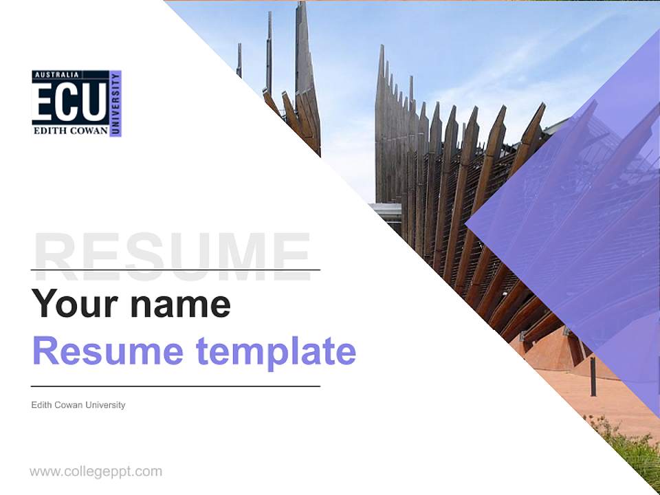 Edith Cowan University Resume PPT Template4:3 ratio PPT effect preview image5