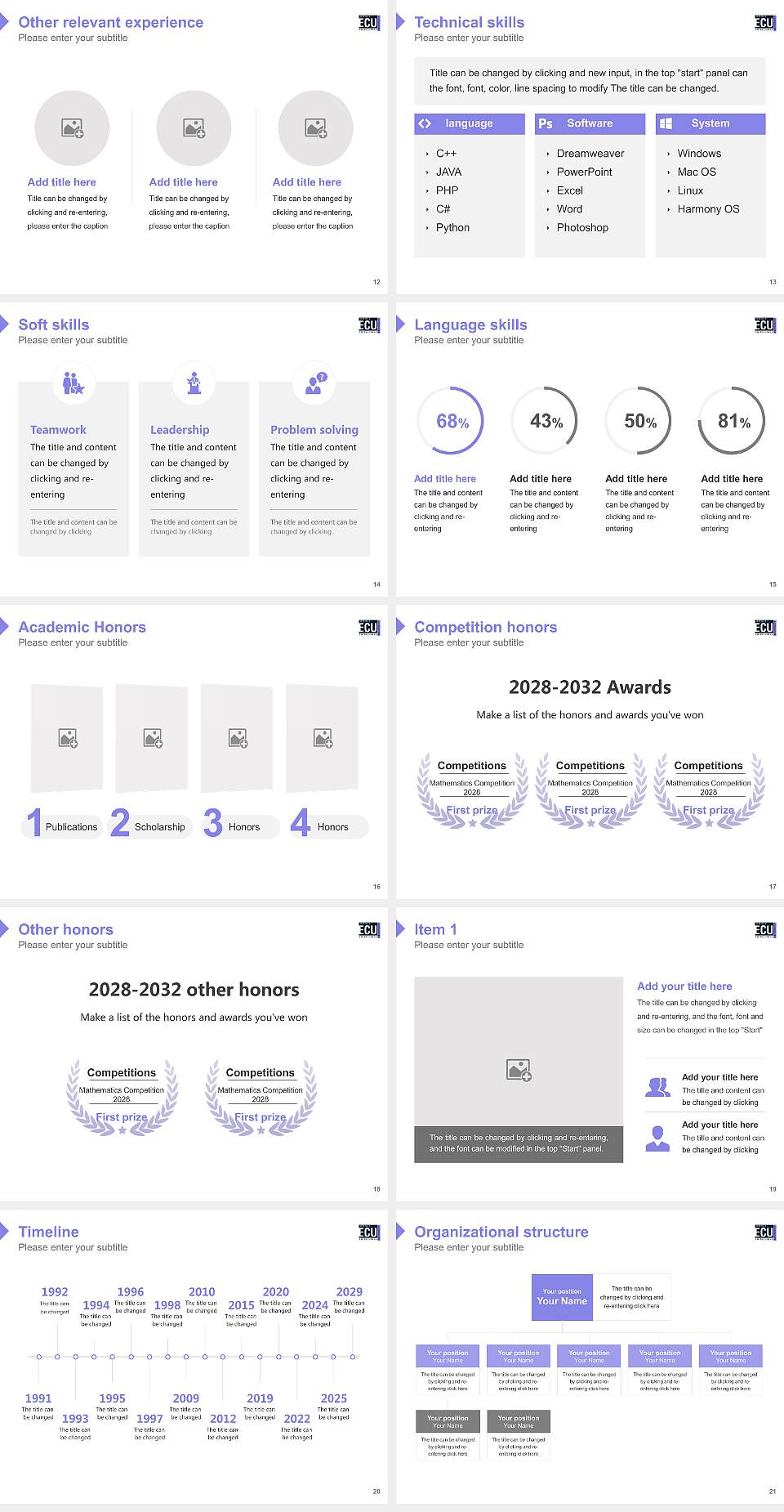 Edith Cowan University Resume PPT Template4:3 ratio PPT effect preview image3
