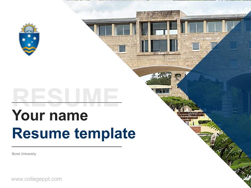 Bond University Resume PPT Template4:3 ratio PPT effect preview image5