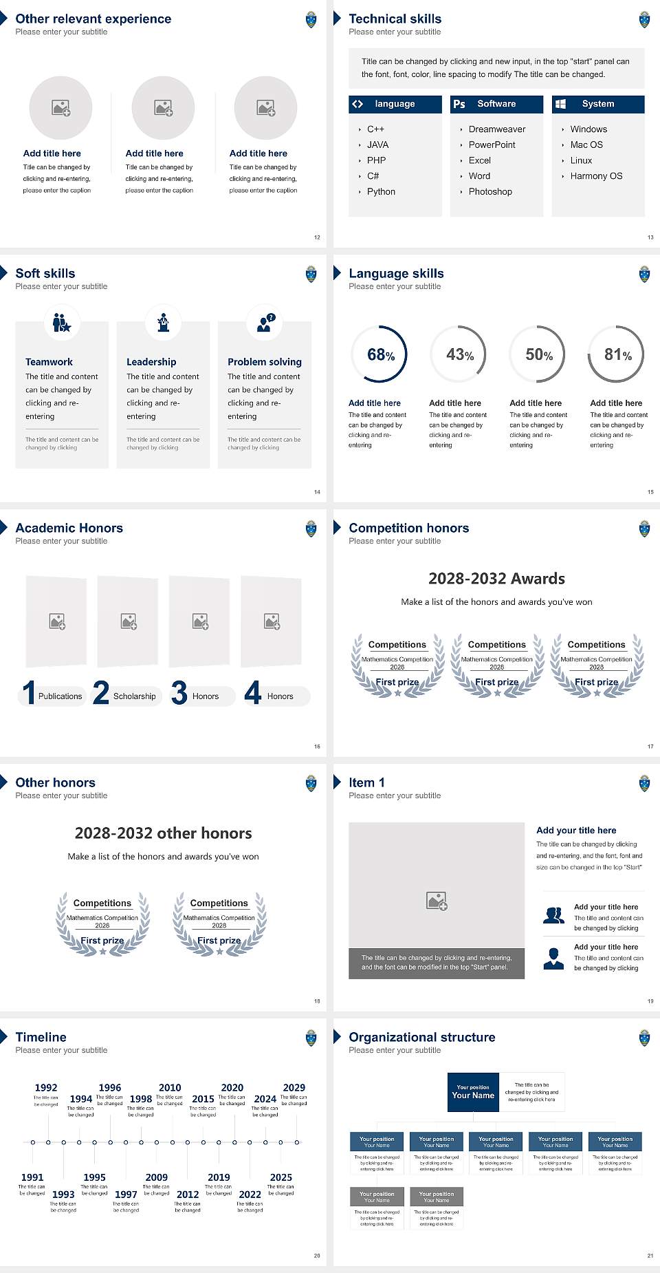 Bond University Resume PPT Template4:3 ratio PPT effect preview image3