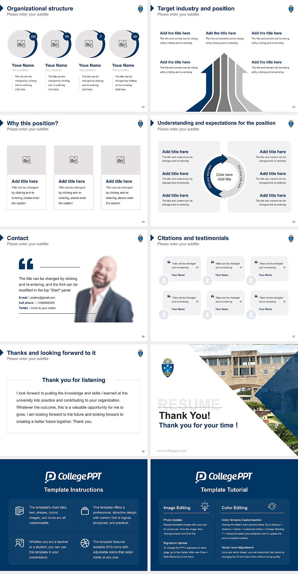 Bond University Resume PPT Template4:3 ratio PPT effect preview image4