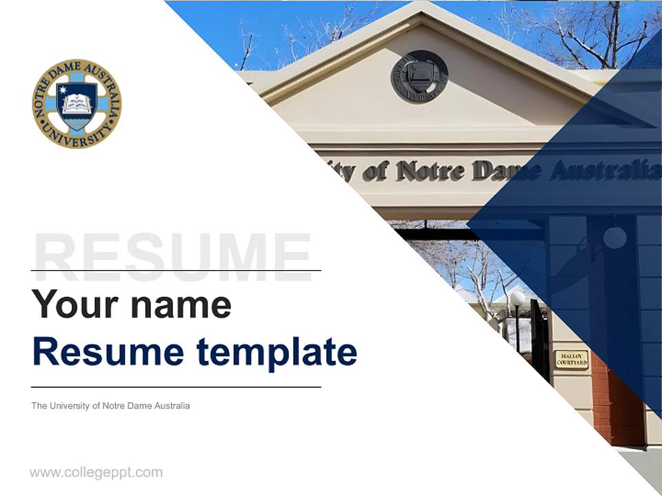 The University of Notre Dame Australia Resume PPT Template4:3 ratio PPT effect preview image5