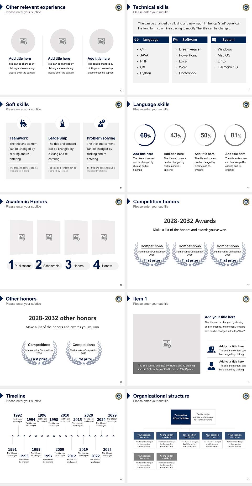 The University of Notre Dame Australia Resume PPT Template4:3 ratio PPT effect preview image3