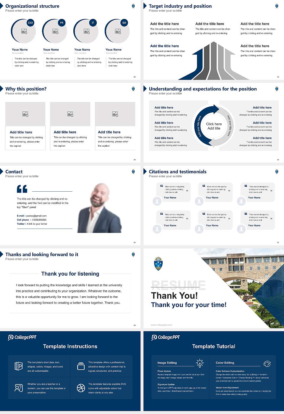 Bond University Resume PPT Template16:9 ratio PPT effect preview image4