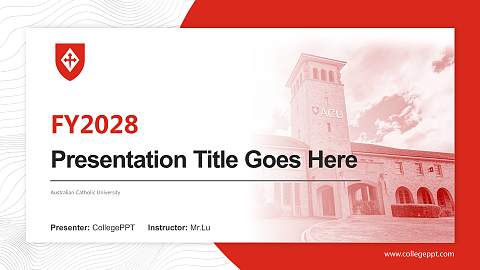Australian Catholic University Academic Presentation/Research Findings Report PPT Template