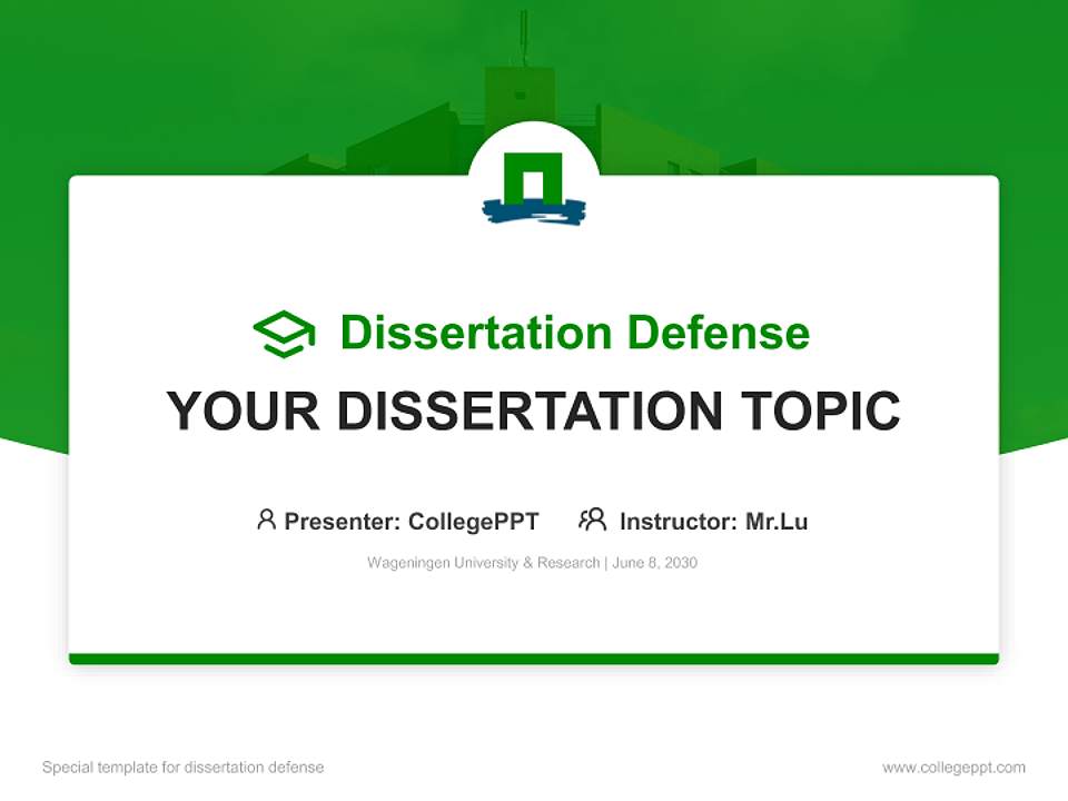 Wageningen University & Research Graduation Thesis Defense PPT Template4:3 ratio PPT effect preview image7