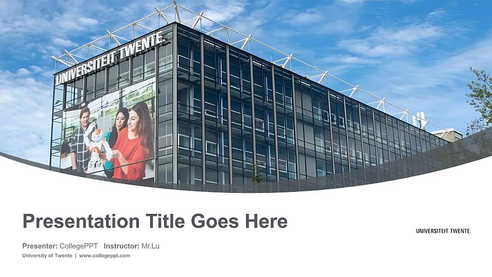 University of Twente Course/Courseware Creation PPT Template16:9 ratio PPT effect preview image