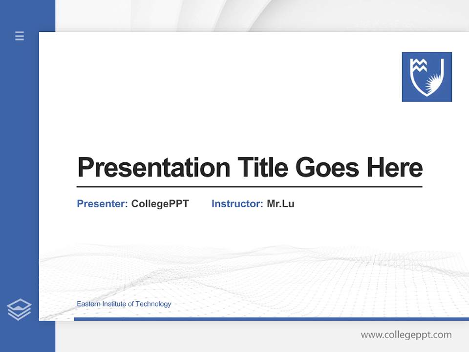 Eastern Institute of Technology Thesis Proposal/Graduation Defense PPT Template4:3 ratio PPT effect preview image5
