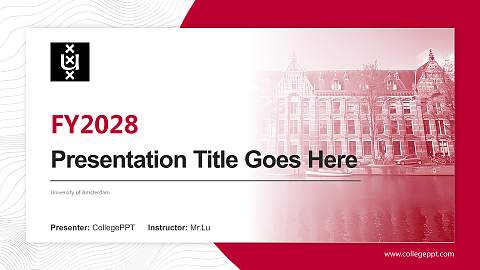 University of Amsterdam Academic Presentation/Research Findings Report PPT Template