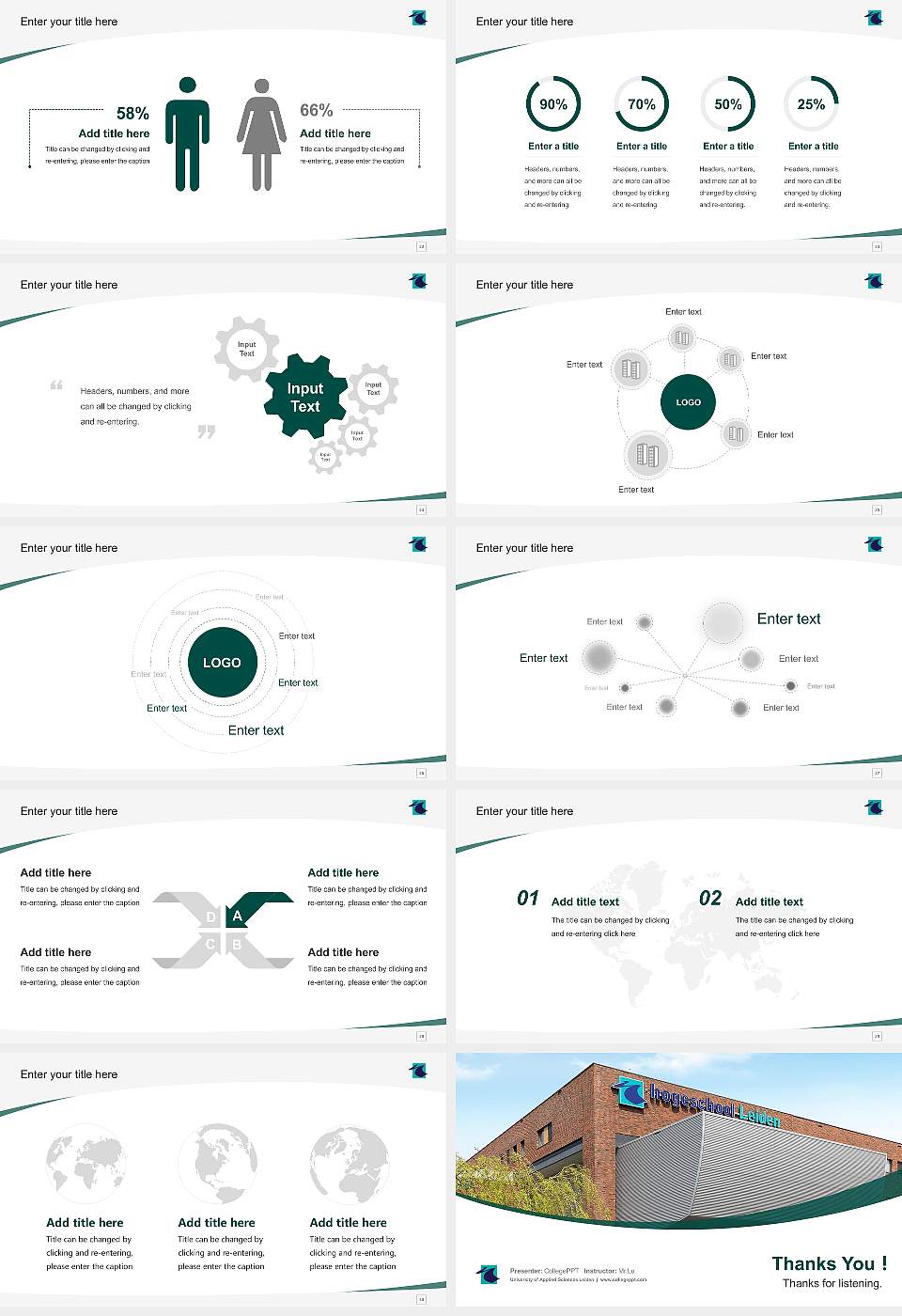 University of Applied Sciences Leiden Course/Courseware Creation PPT Template16:9 ratio PPT effect preview image4