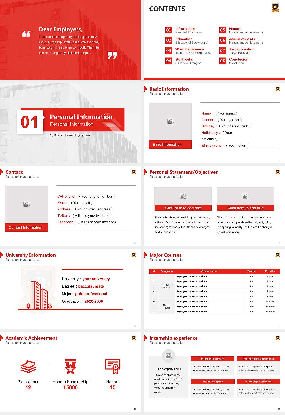 University of Waikato Resume PPT Template16:9 ratio PPT effect preview image2
