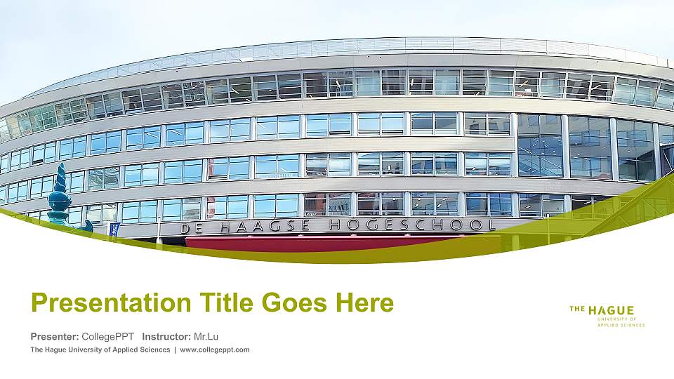 The Hague University of Applied Sciences Course/Courseware Creation PPT Template16:9 ratio PPT effect preview image