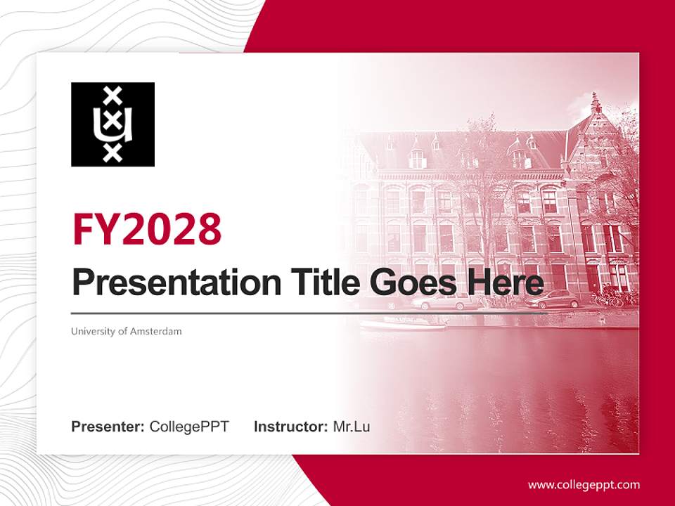 University of Amsterdam Academic Presentation/Research Findings Report PPT Template4:3 ratio PPT effect preview image5