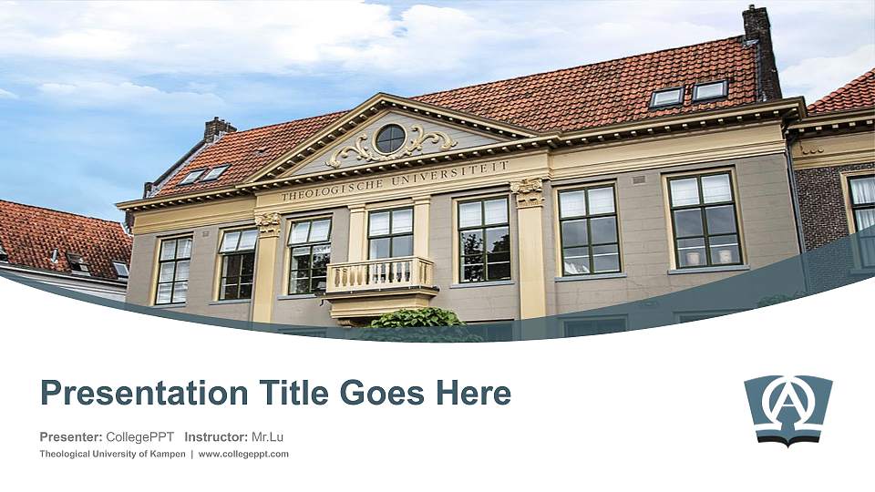 Theological University of Kampen Course/Courseware Creation PPT Template16:9 ratio PPT effect preview image