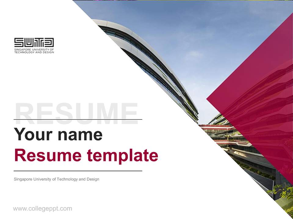 Singapore University of Technology and Design Resume PPT Template4:3 ratio PPT effect preview image5