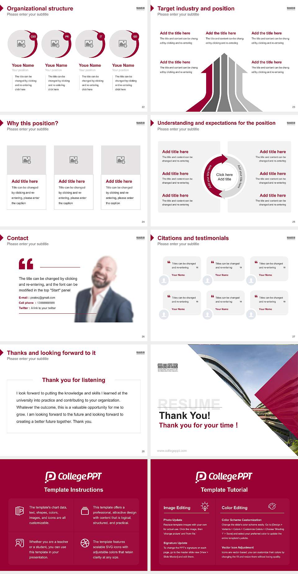 Singapore University of Technology and Design Resume PPT Template4:3 ratio PPT effect preview image4