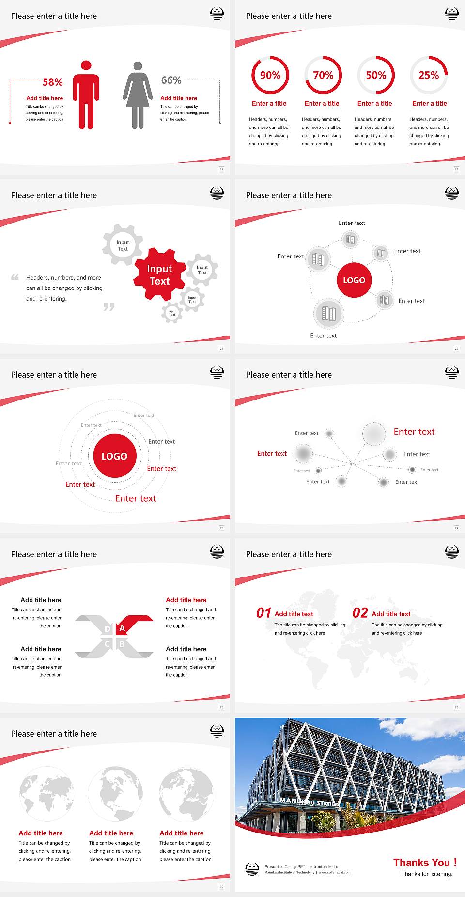Manukau Institute of Technology Course/Courseware Creation PPT Template4:3 ratio PPT effect preview image4