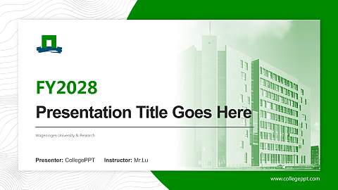 Wageningen University & Research Academic Presentation/Research Findings Report PPT Template