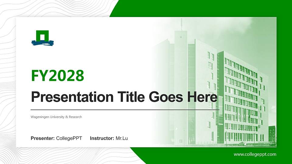 Wageningen University & Research Academic Presentation/Research Findings Report PPT Template16:9 ratio PPT effect preview image