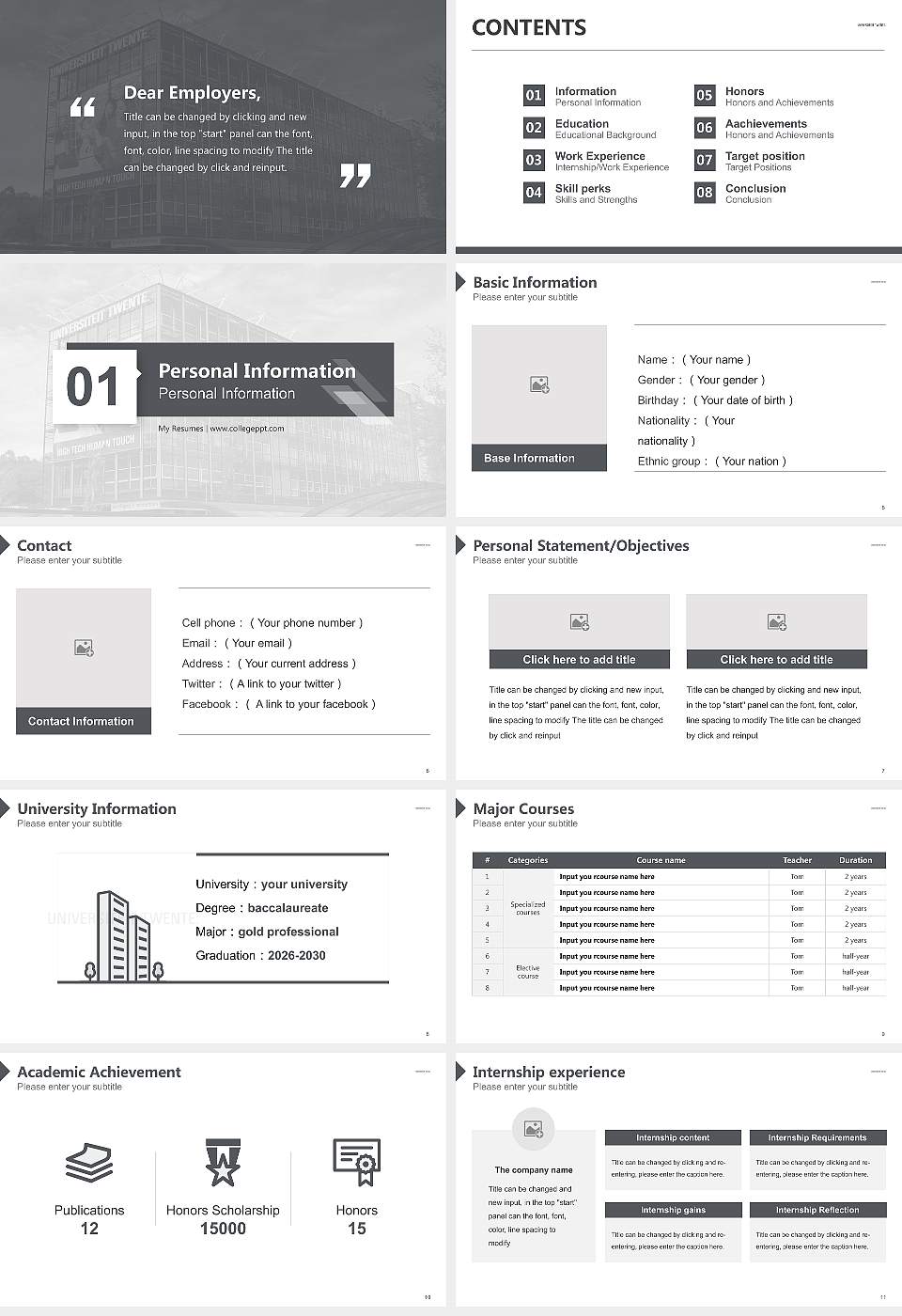 University of Twente Resume PPT Template16:9 ratio PPT effect preview image2