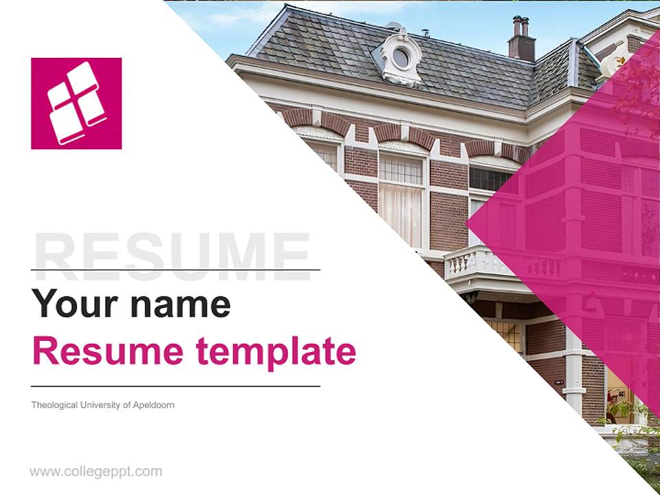 Theological University of Apeldoorn Resume PPT Template4:3 ratio PPT effect preview image5
