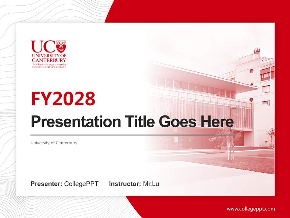 University of Canterbury Academic Presentation/Research Findings Report PPT Template4:3 ratio PPT effect preview image5