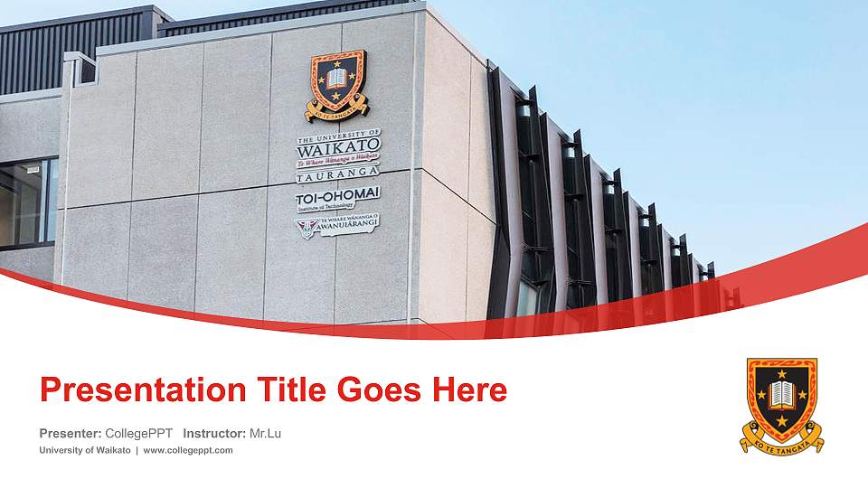 University of Waikato Course/Courseware Creation PPT Template16:9 ratio PPT effect preview image