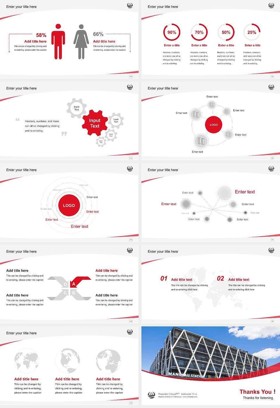 Manukau Institute of Technology Course/Courseware Creation PPT Template16:9 ratio PPT effect preview image4