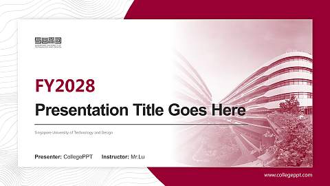 Singapore University of Technology and Design Academic Presentation/Research Findings Report PPT Template