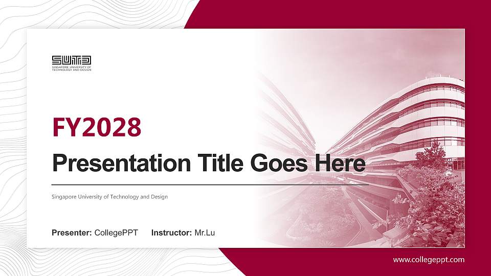 Singapore University of Technology and Design Academic Presentation/Research Findings Report PPT Template16:9 ratio PPT effect preview image