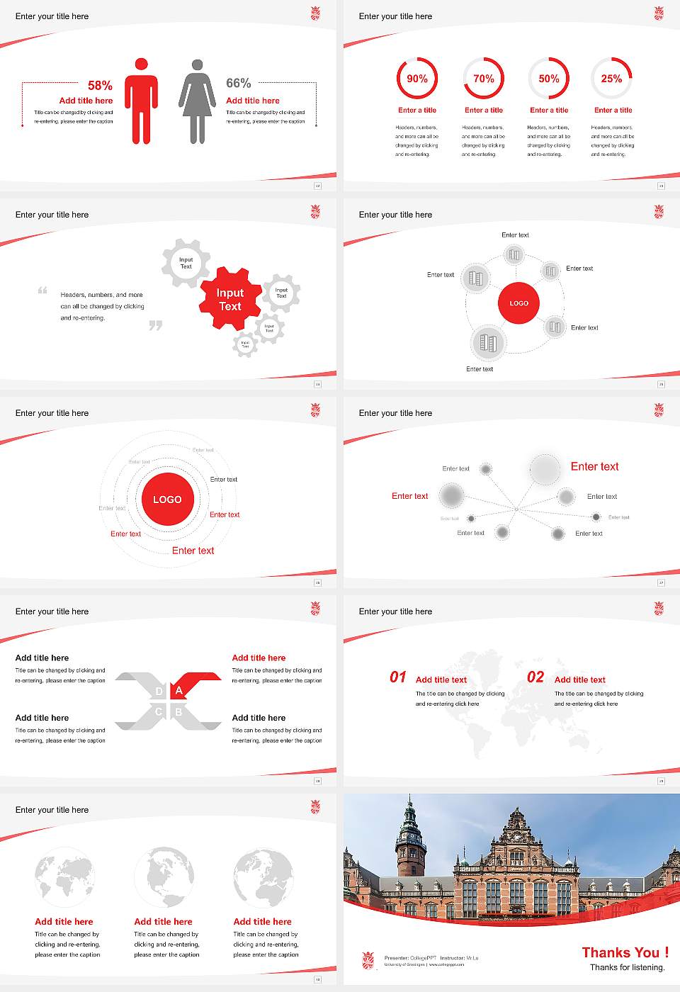 University of Groningen Course/Courseware Creation PPT Template16:9 ratio PPT effect preview image4