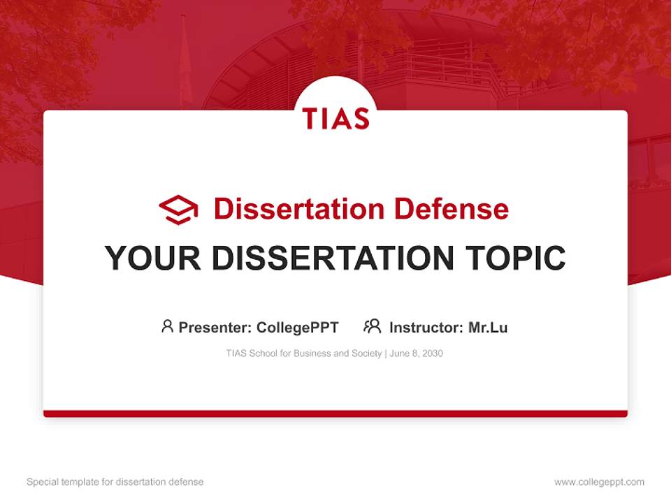TIAS School for Business and Society Graduation Thesis Defense PPT Template4:3 ratio PPT effect preview image7