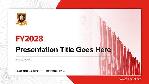 University of Waikato Academic Presentation/Research Findings Report PPT Template
