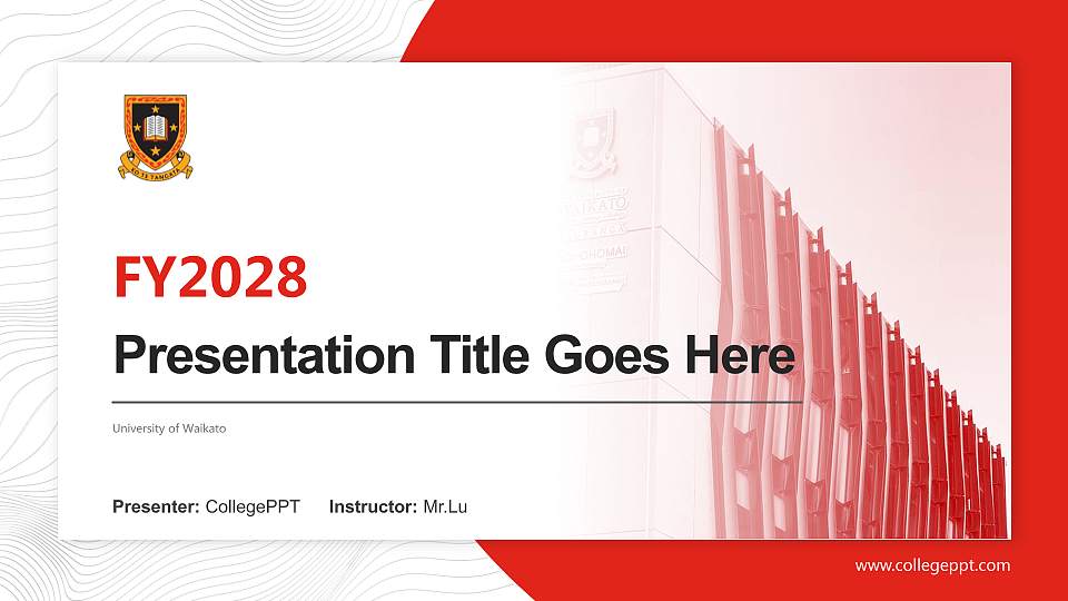 University of Waikato Academic Presentation/Research Findings Report PPT Template16:9 ratio PPT effect preview image