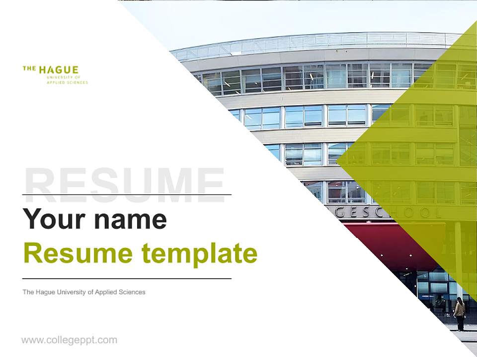 The Hague University of Applied Sciences Resume PPT Template4:3 ratio PPT effect preview image5