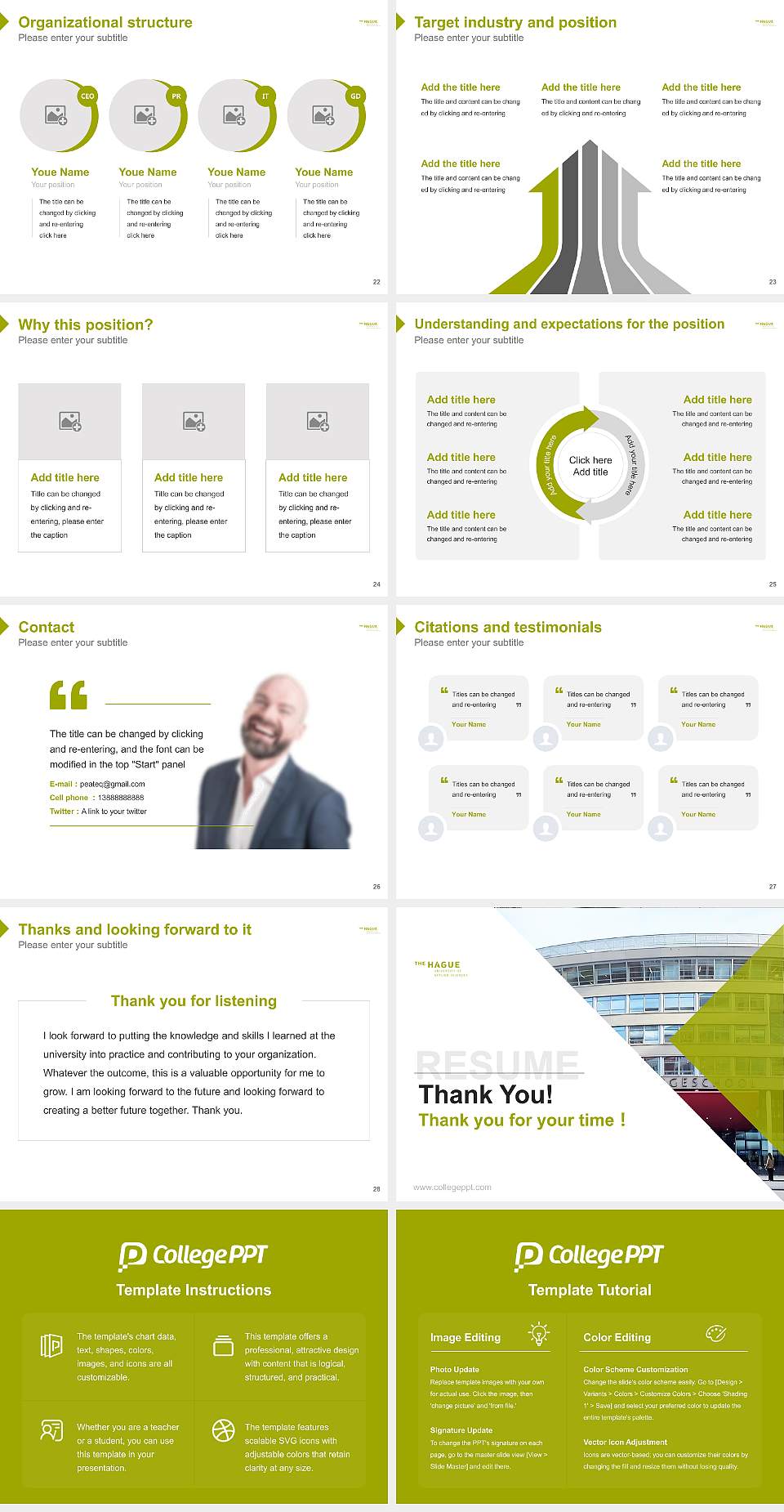 The Hague University of Applied Sciences Resume PPT Template4:3 ratio PPT effect preview image4