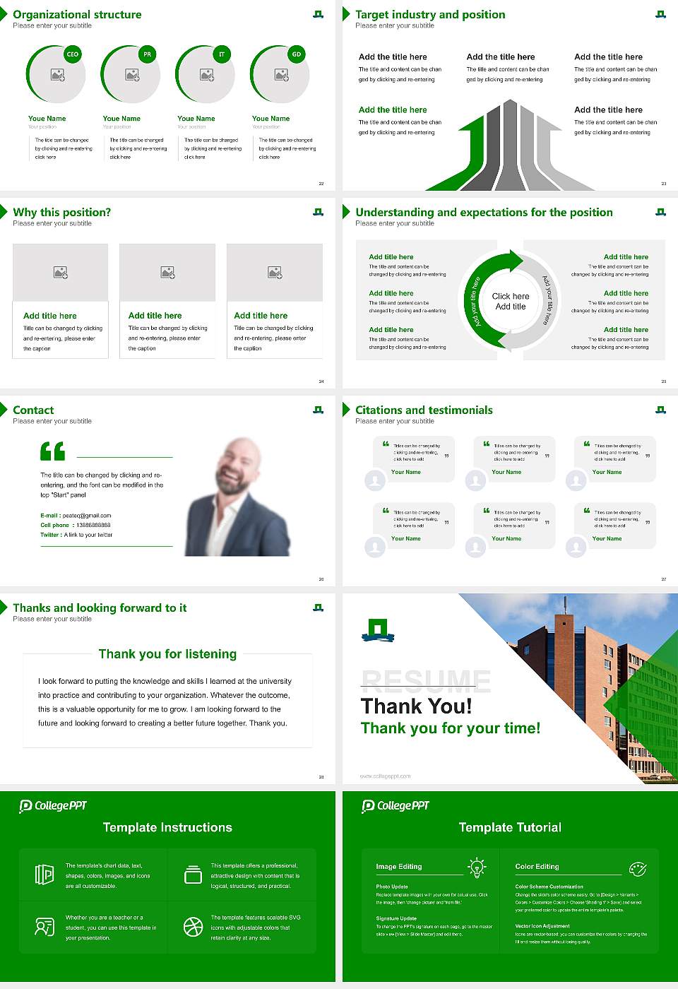 Wageningen University & Research Resume PPT Template16:9 ratio PPT effect preview image4