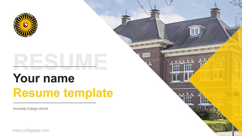 University College Utrecht Resume PPT Template16:9 ratio PPT effect preview image