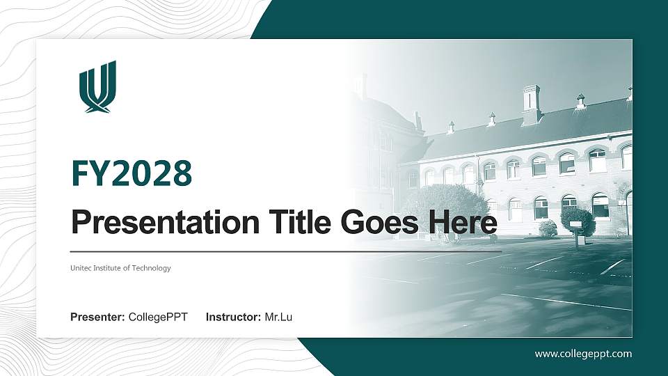 Unitec Institute of Technology Academic Presentation/Research Findings Report PPT Template16:9 ratio PPT effect preview image