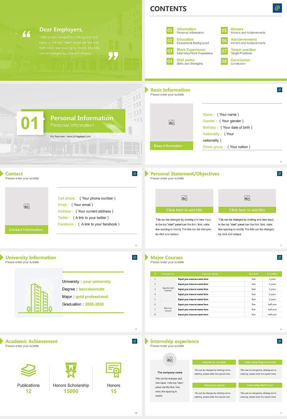 Wellington Institute of Technology Resume PPT Template16:9 ratio PPT effect preview image2