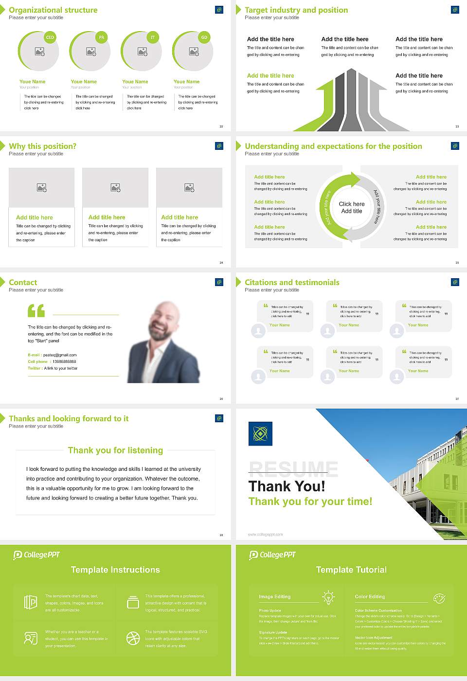 Wellington Institute of Technology Resume PPT Template16:9 ratio PPT effect preview image4