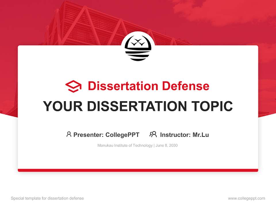Manukau Institute of Technology Graduation Thesis Defense PPT Template4:3 ratio PPT effect preview image7