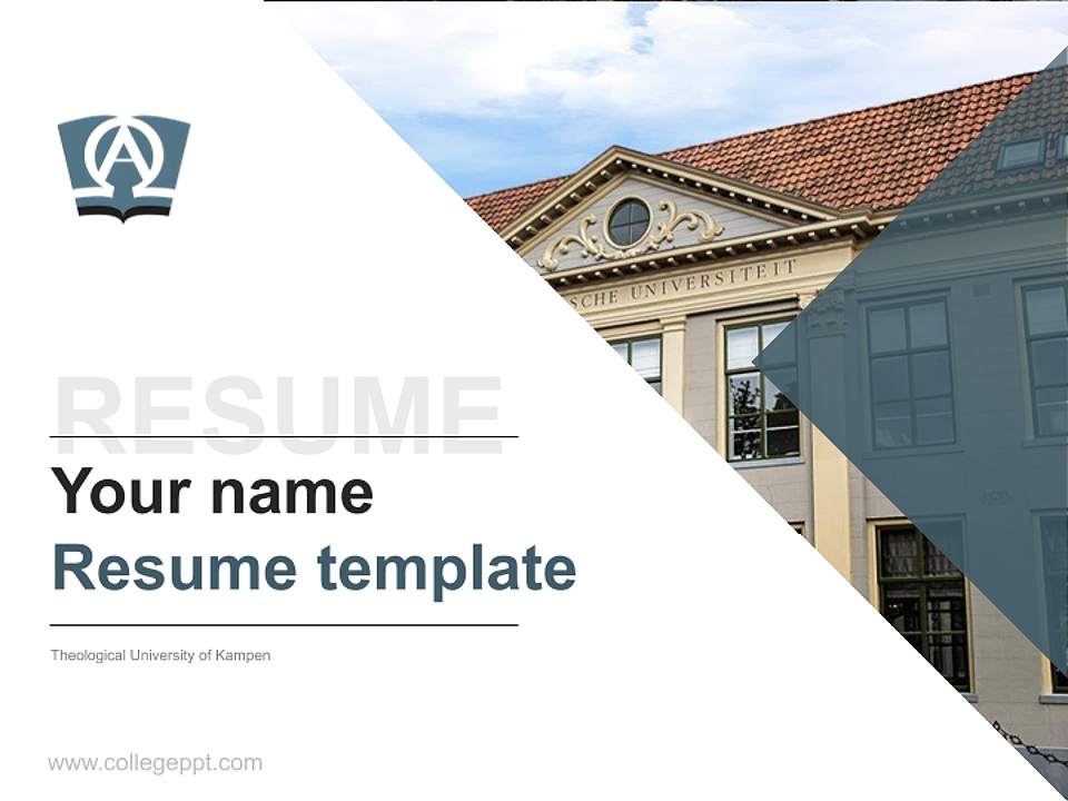 Theological University of Kampen Resume PPT Template4:3 ratio PPT effect preview image5