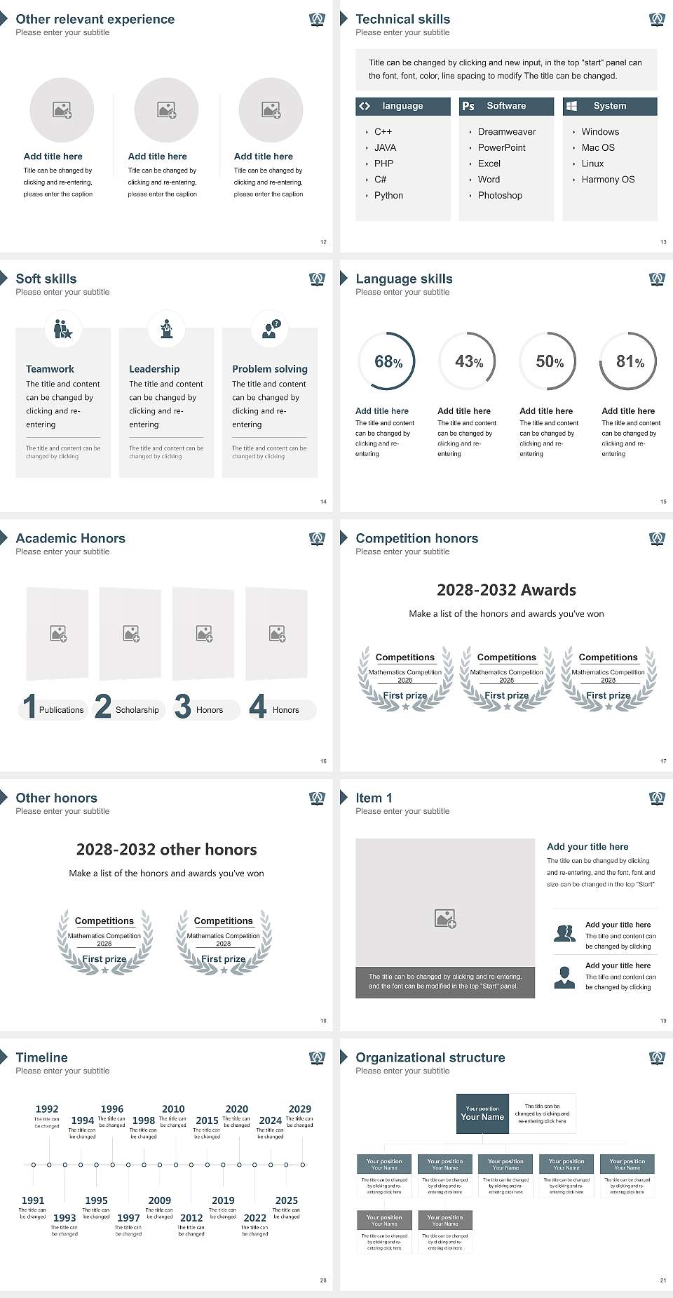 Theological University of Kampen Resume PPT Template4:3 ratio PPT effect preview image3