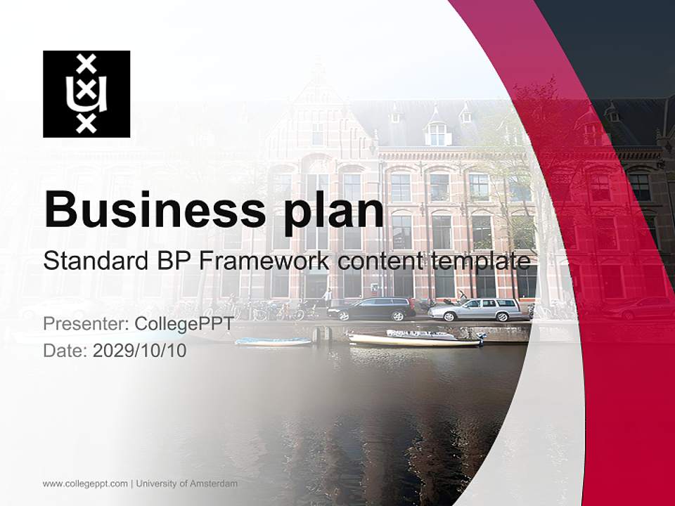 University of Amsterdam Competition/Entrepreneurship Contest PPT Template4:3 ratio PPT effect preview image9