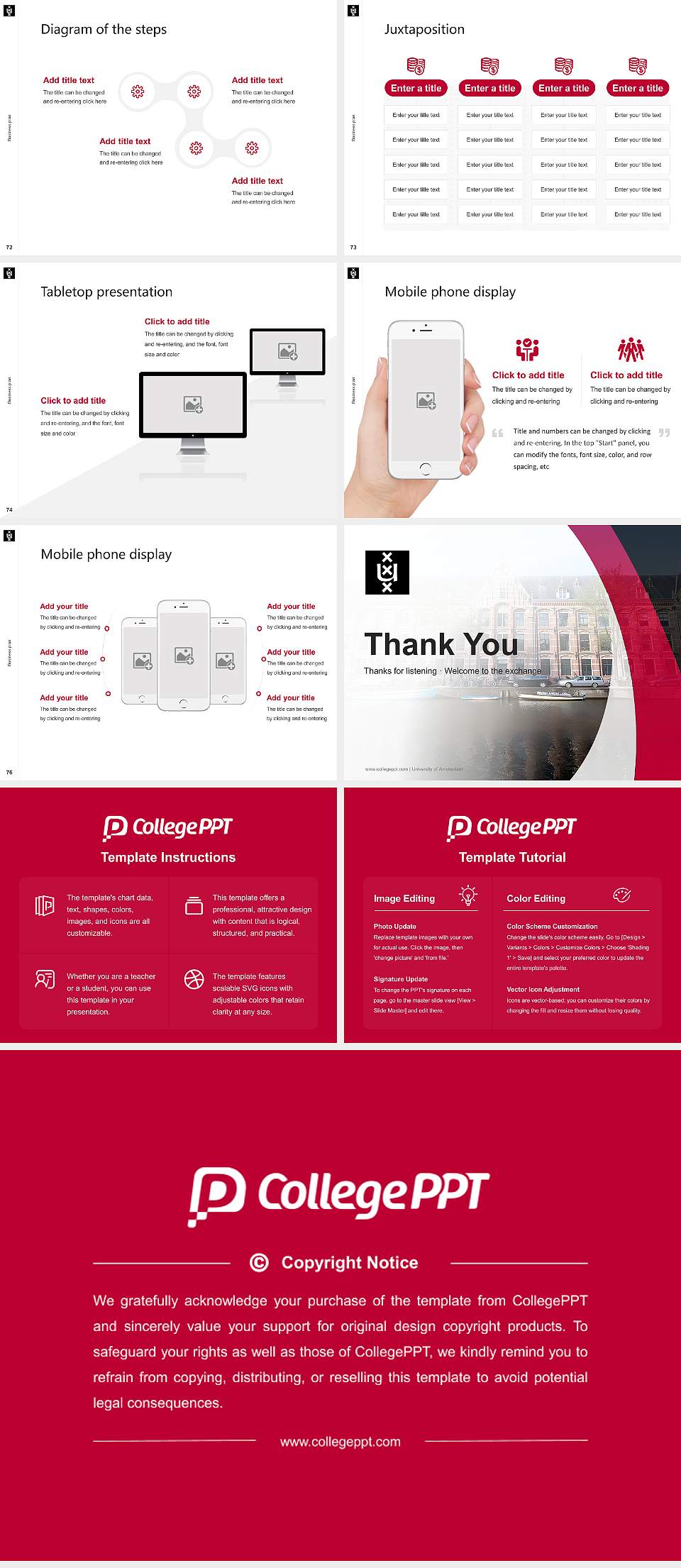 University of Amsterdam Competition/Entrepreneurship Contest PPT Template4:3 ratio PPT effect preview image9